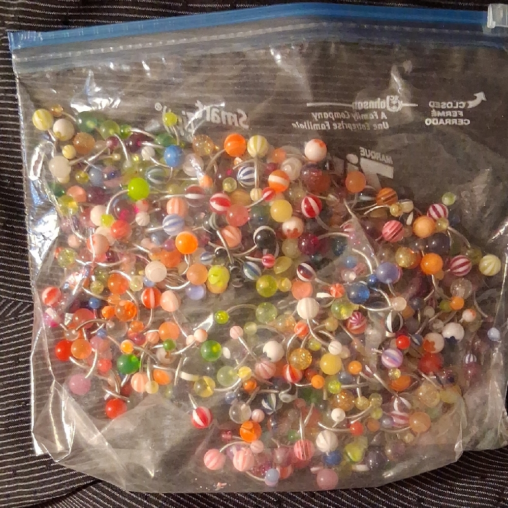 Source Unknown Multicolor Beaded Belly Ring Lot - image 1